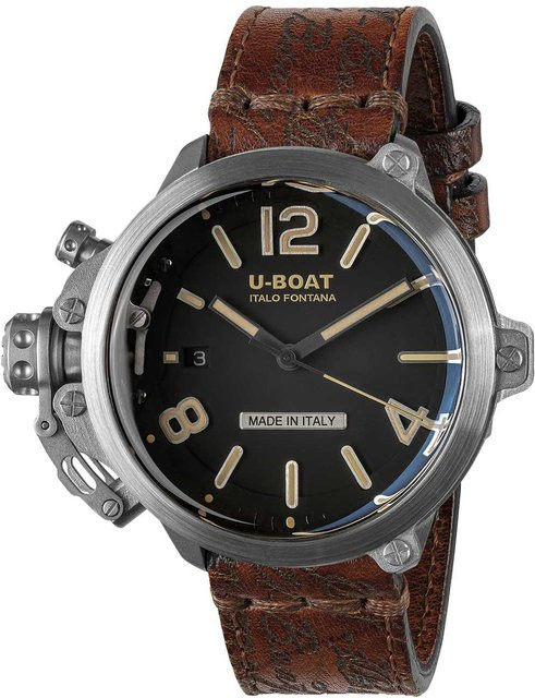 U-Boat Armbanduhr Automatik, Edelstahl, 45 mm, Leder, Schwarz, Herren - Bild 1