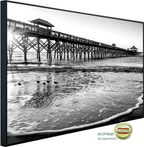 papermoon EcoHeat Infrarotheizung Strand Schwarz Weiss mit Matt-Effekt und App-Steuerung - Bild 1
