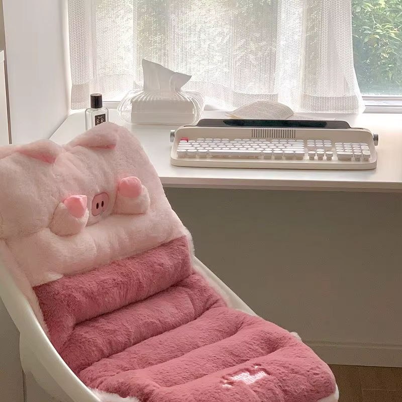 Kawaii Plüschkissen in Pink als ergonomische Rückenlehne und Sitzpolster für Stuhl und Büro - Bild 3