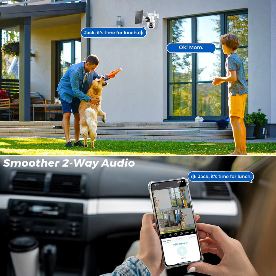 ZRHUNTER 8MP 4K Solarkamera PTZ WiFi IP-Kamera Outdoor mit integriertem Akku, PIR Menschenerkennung und ICSee App, Weiß - Bild 4