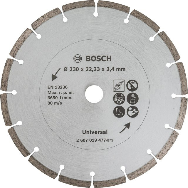 Bosch Diamanttrennscheibe Universal für Stein in Silber, Durchmesser: 230 mm - Bild 1