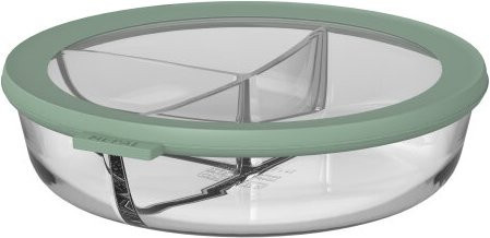 Mepal Cirqula Glas-Meal-Prep-Tablett mit 3 Fächern, 1000 ml, Nordic Sage, luftdicht verschließbar - Bild 1