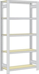 Regalwerk BERT Großfachregal Grundfeld aus Stahl in Grau, H x B x T: 200 x 100,5 x 60 cm - Bild 1
