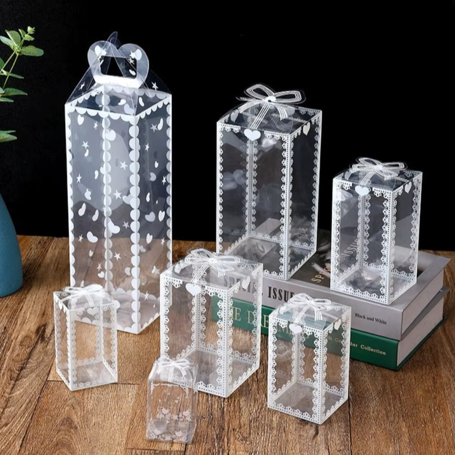 10 Stück transparente PVC-Geschenkboxen mit Druck für Süßigkeiten und Souvenirs bei Hochzeiten oder Geburtstagen - Bild 2