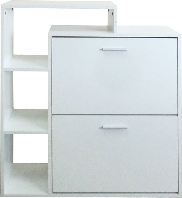 HTI-Living Schuhschrank Lisa Weiß mit Schuhkipper und offenem Regal, B/T/H: 80 x 23,5 x 90,5 cm - Bild 1