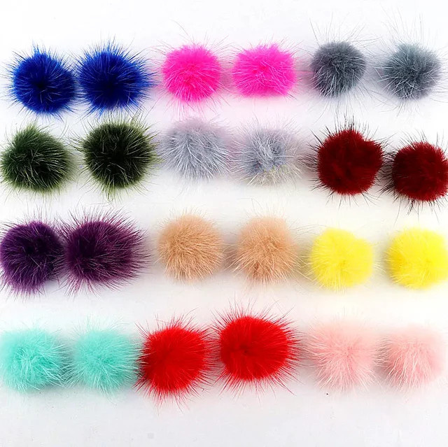 Bunte Nerz Pompom Pelzkugeln für DIY Handwerk Zubehör in verschiedenen Größen - Bild 1