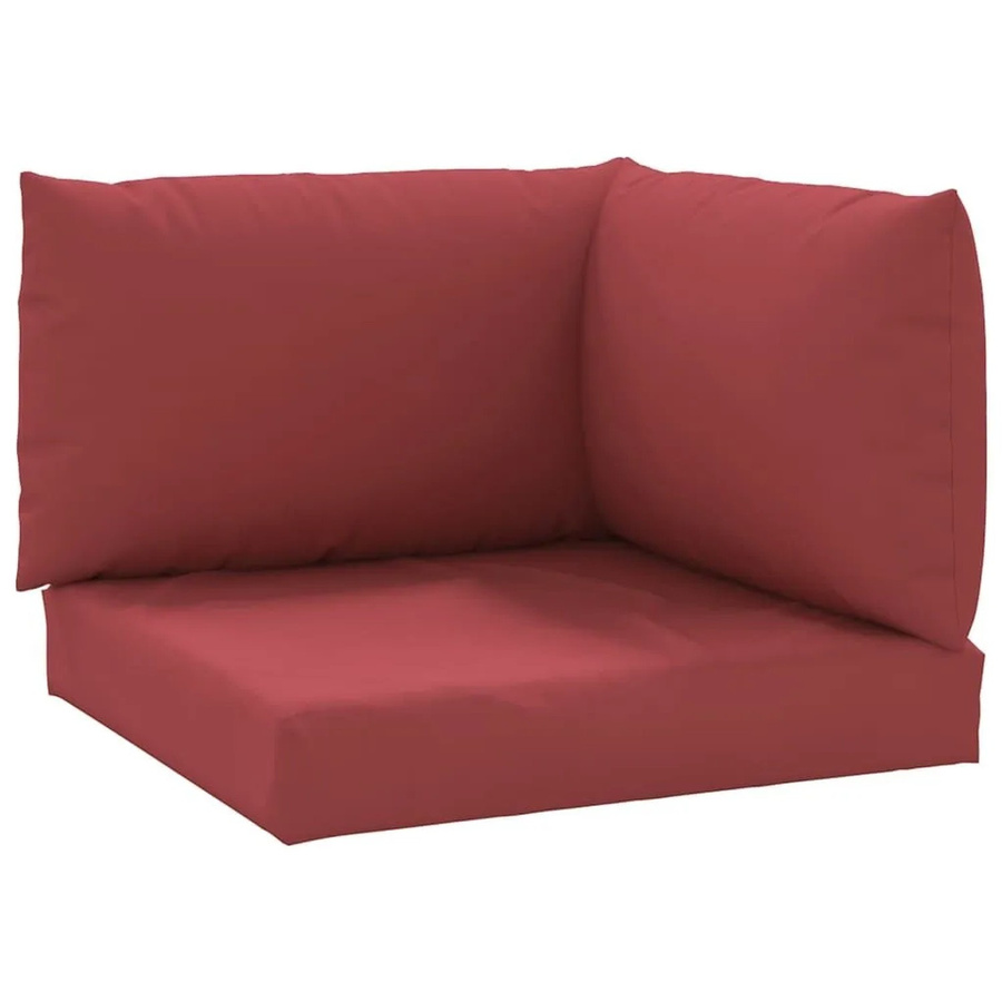 vidaXL Palettenkissen 3-teiliges Set aus wasserabweisendem Oxford-Gewebe in Weinrot, B/T/H: 60 x 60 x 6 cm - Bild 2