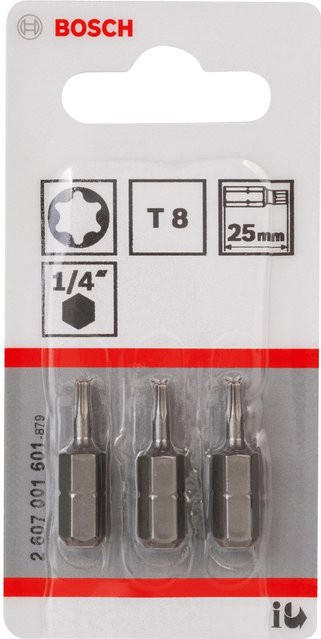 Bosch Schrauberbits T8 Extra Hard 25 mm, 3 Stück, Silber - Bild 2