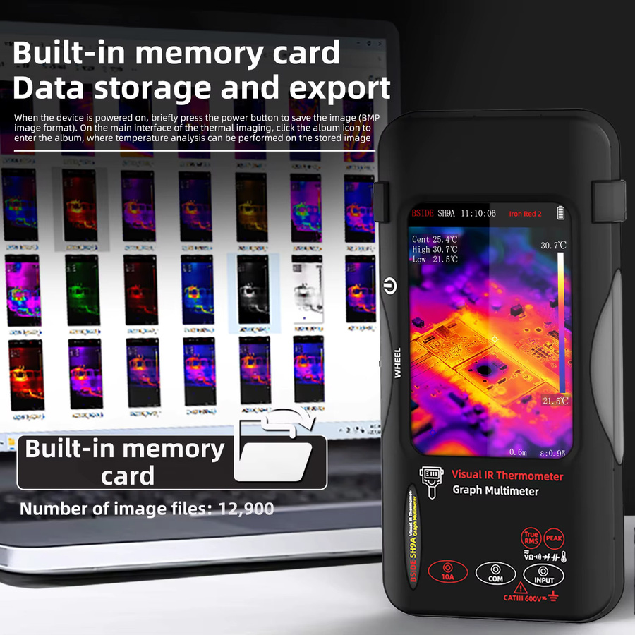 BSIDE Dual-Light-Fusion Wärmebildkamera Multimeter mit 3,98-Zoll-Touchscreen und 320 x 428 Auflösung in Schwarz - Bild 2