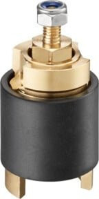 Oventrop Spindelverlängerung Optibal für DN 15 mit drehbarer Kunststoffschale aus Messing in Gold - Bild 1