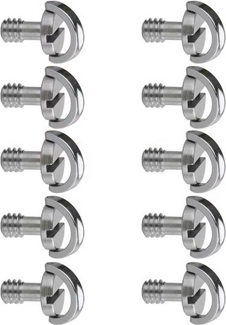 Lousxy Metall 1/4 Kameraschraube mit klappbarem D-Ring als Adapter für Canon und Nikon Schnellwechselplatten für Stativ und Einbeinstativ in Silber - Bild 1