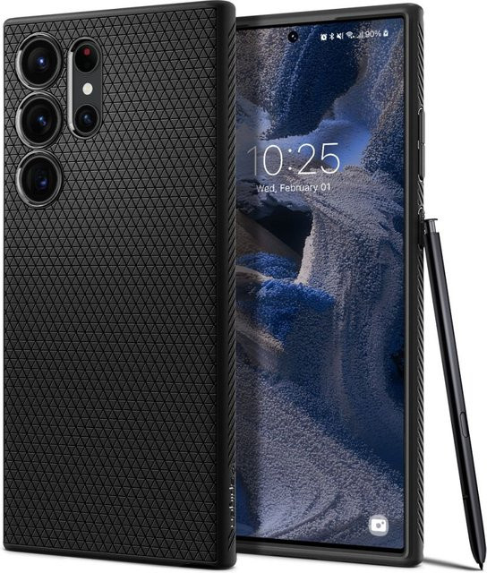 Spigen Liquid Air Schutzhülle für Samsung Galaxy S23 Ultra S918 in Schwarz Matt aus TPU - Bild 1