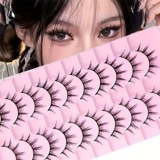 LIMEIKAI Künstliche Wimpern, Black, Unisex, 10 Paar - Bild 1