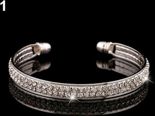 AVE Armreif, 2 Reihen Kristall Zirkonia, Silber, Damen - Bild 1