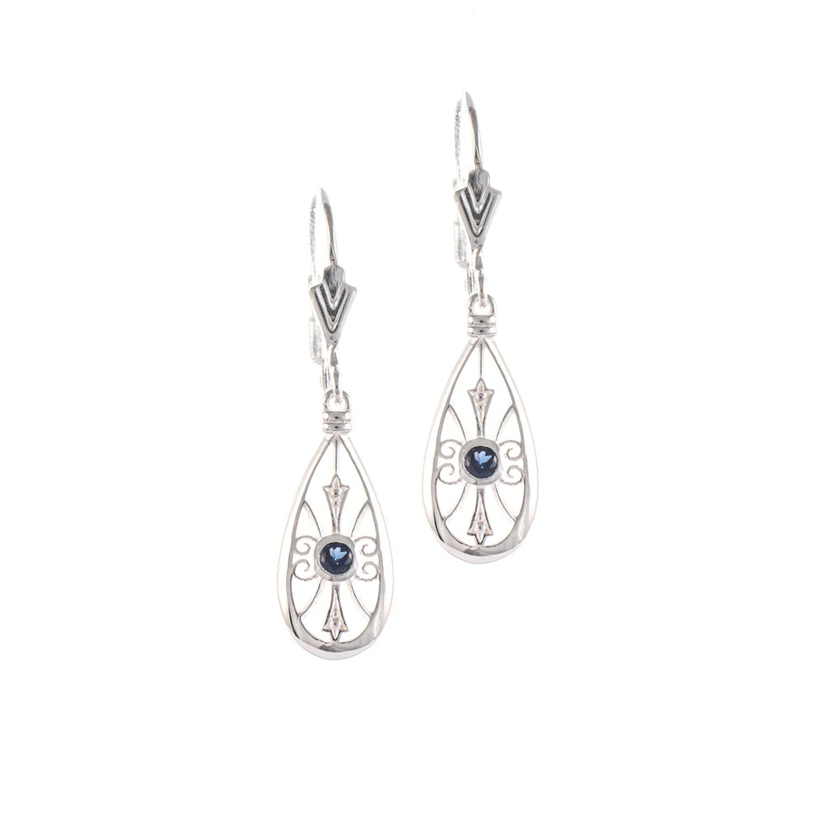 Ohrringe 925 Silber, Zirkonia, blau - Bild 1