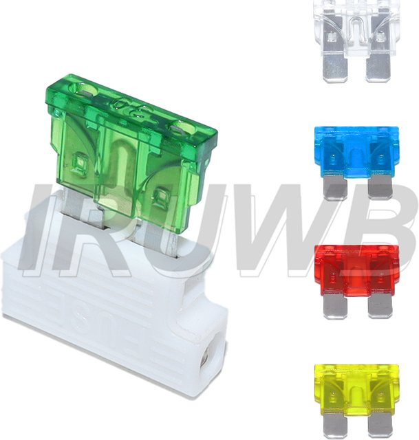 IRUWB 5 Stück Auto Sicherungshalter Set mit ATC ATO Flachsicherungen in Multicolor für PKW LKW und Boot - Bild 1