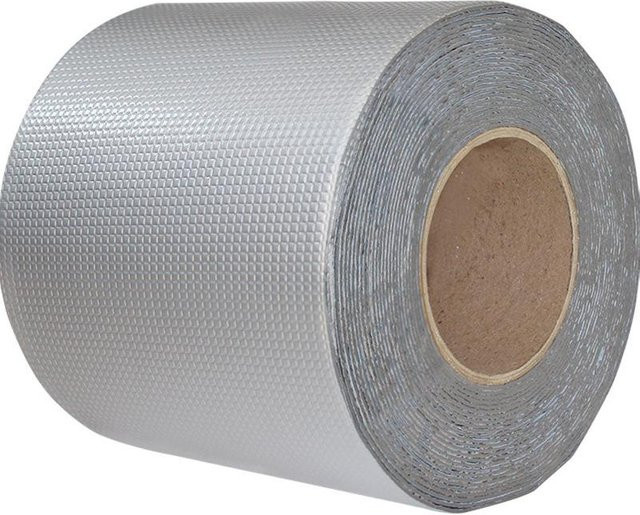 WJ hey Butyl Klebeband aus Aluminiumfolie, wasserdicht und temperaturbeständig, Farbe: Silber, Breite: 50 mm, Länge: 1 m - Bild 1