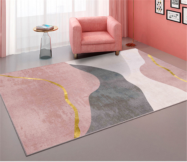 VIKAMA Moderner Teppich in Rosa für Wohnzimmer und Schlafzimmer B: 120 cm, T: 80 cm - Bild 1