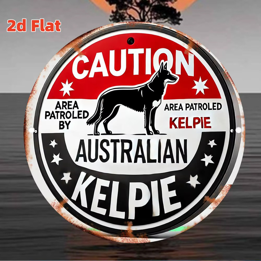 Potdemiel Vintage Australian Kelpie Metallblechschild als rustikale Wanddekoration mit Hundedesign, B/B: 20,3 x 20,3 cm, Mehrfarbig - Bild 2