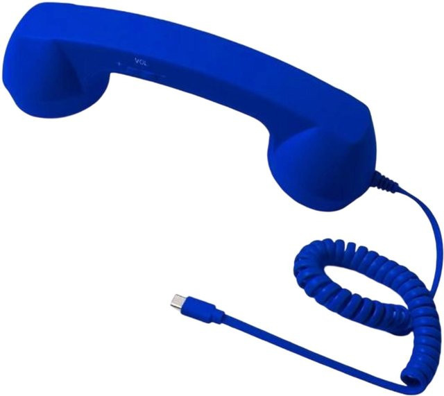 Quatra Retro-Telefonhörer-Ohrstück mit Stecker für Mobiltelefon und Festnetz, Blau, One Size - Bild 1