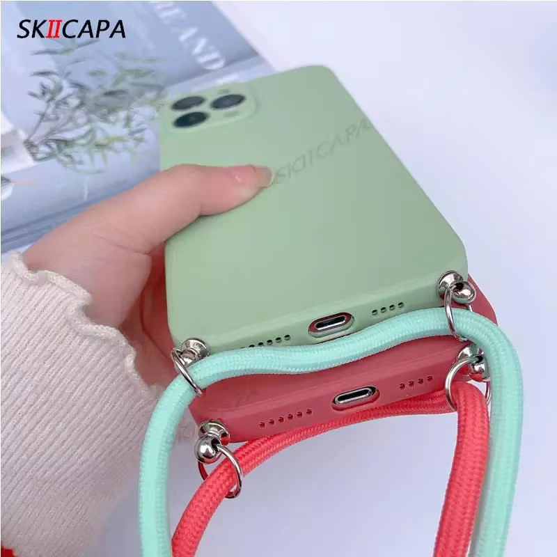 Xiaomi Crossbody Halskettenband Lanyard mit Silikon Bumper Hülle und Kameraschutz für Xiaomi 15T, 17T Pro und Mi15 T in Blau - Bild 1