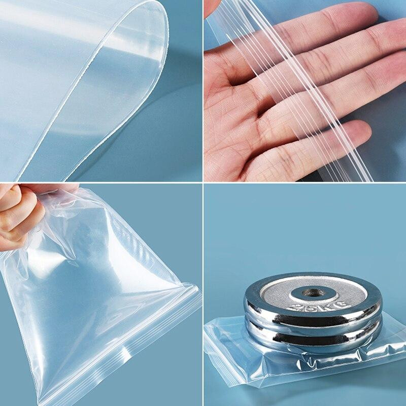 WIKHOSTAR Zip-Lock-Beutel aus Kunststoff, transparent, 100 Stück, B: 7 cm, H: 10 cm - Bild 4