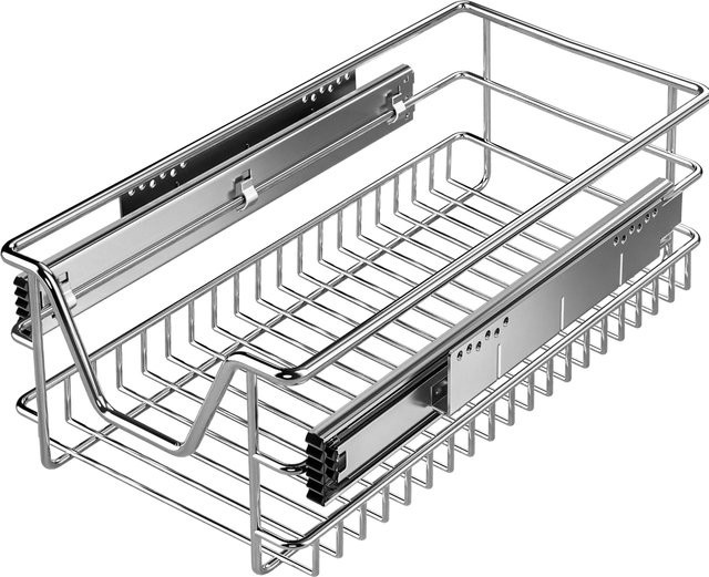 Casaria Teleskopschublade aus Stahl in Chrom/Silber, Breite: 30 cm, Höhe: 14 cm, Tiefe: 19 cm - Bild 1