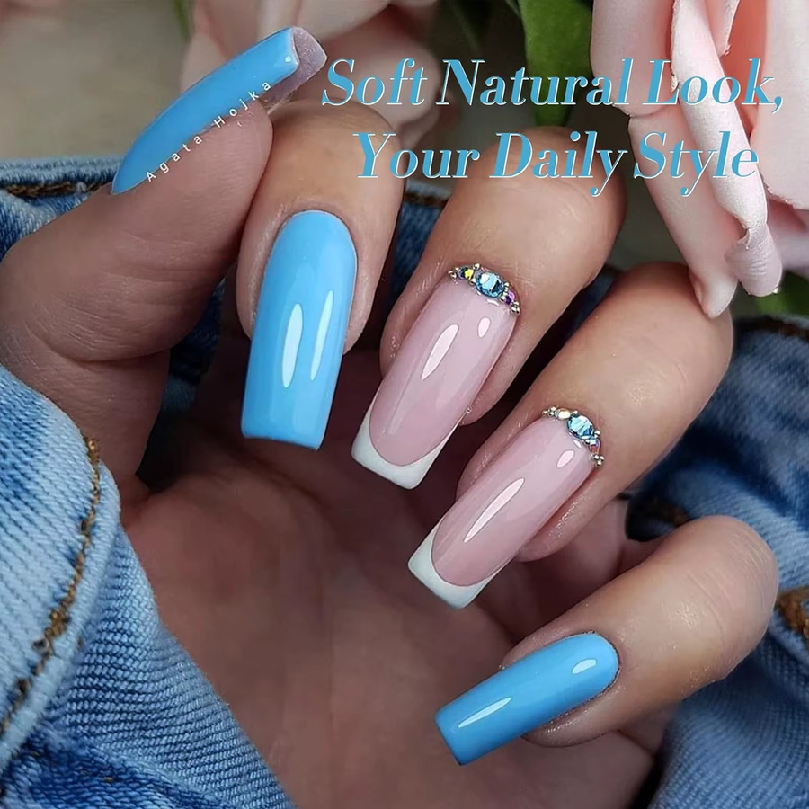 QAZIXU Nagelgel-Lack, Himmelblau, Glänzend - Bild 2