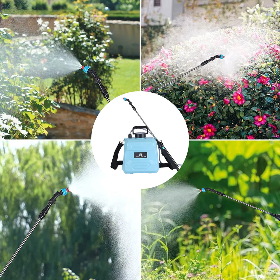 Betuyoo Kabelloser Elektrischer Gartensprüher mit 1800mAh Akku, Wiederaufladbarer Unkrautsprüher in Blau, Einstellbare Wassersprühpumpe für Garten und Rasen - Bild 3
