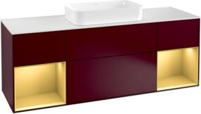 V&B Waschtischunterschrank Finion mit Wandbeleuchtung in Weiß, B/T/H: 160 x 50,1 x 50,1 cm - Bild 1