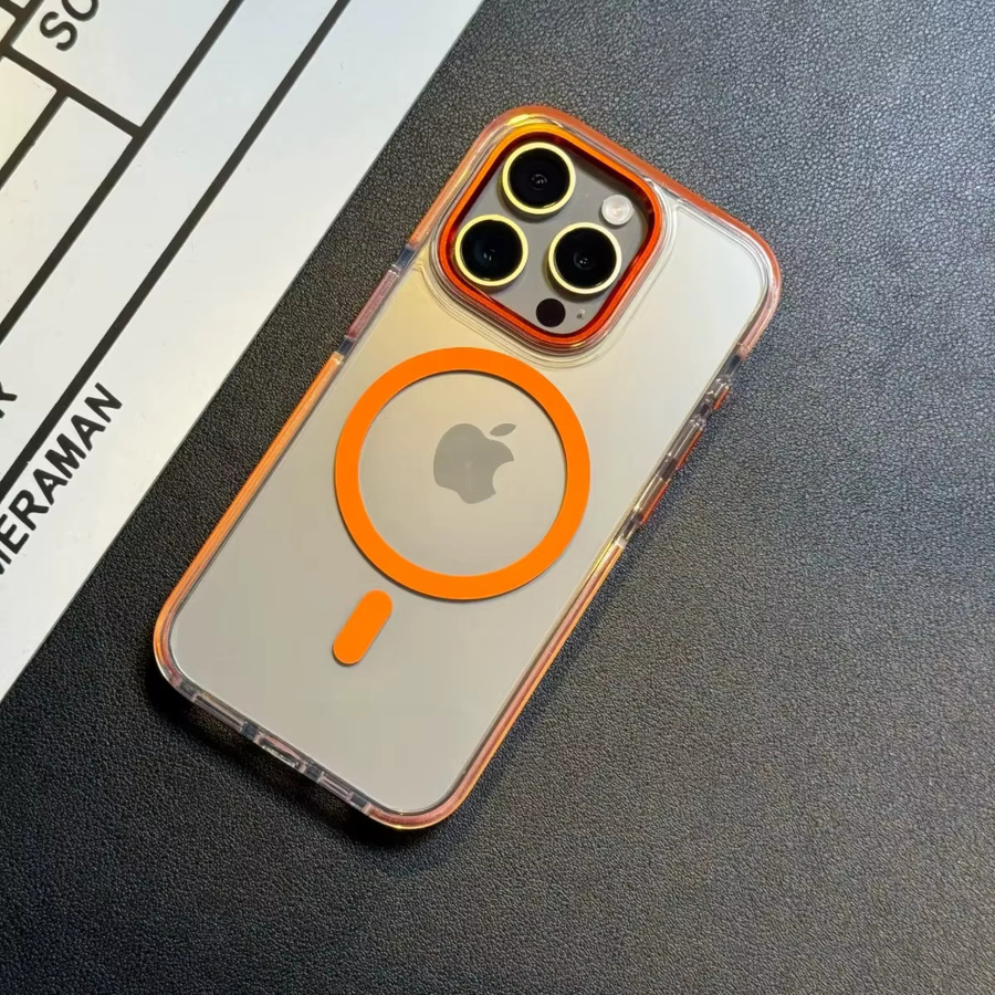 JOYCAPA MagSafe Magnetische Schutzhülle für iPhone 15 Pro Max, 14 Plus, 13, 12 Transparent Rot, Stoßfeste Rüstung Abdeckung - Bild 1