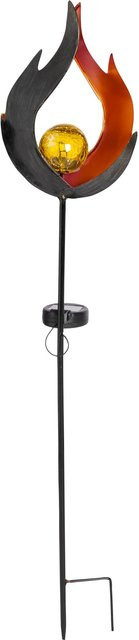 Viva Domo Solar-LED-Gartenstecker aus Metall in Schwarz mit Multicolour-Effekt - Bild 1