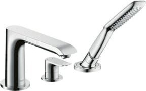 Hansgrohe Metris 3-Loch-Wannenrand-Einhebelmischer Fertigmontageset in Chrom - Bild 1