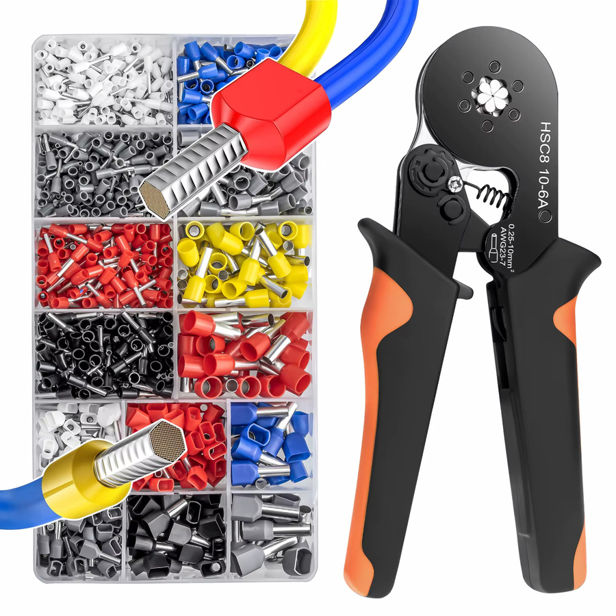 SANJIANG Aderendhülsen Krimpzange Set für 0,25-10mm² mit Werkzeugkoffer - Bild 3