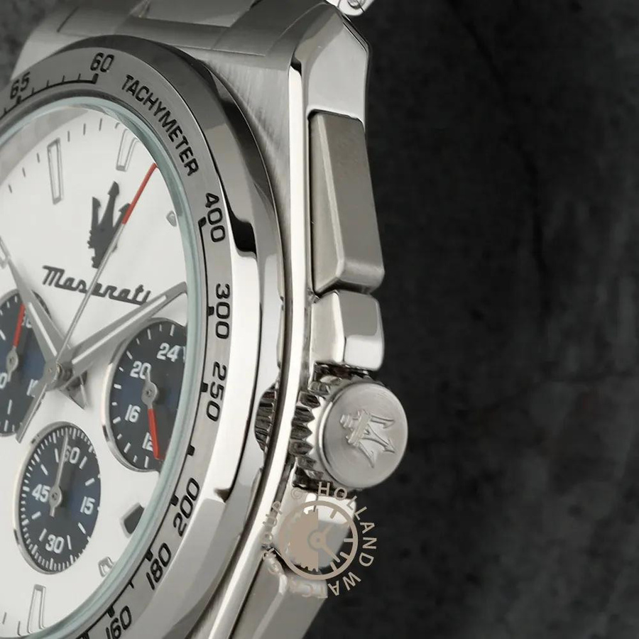 Maserati Chronograph, Edelstahl, Weiß, Quarz, 43 mm, Herren - Bild 2