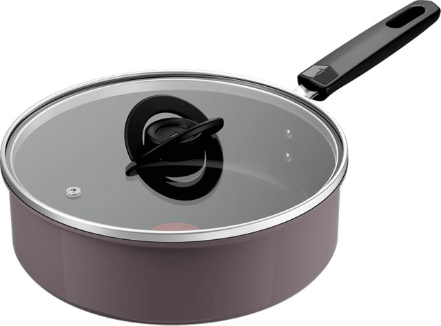 Tefal Ceramic Control Schmorpfanne mit Glasdeckel, Grau, Durchmesser: 24 cm - Bild 1