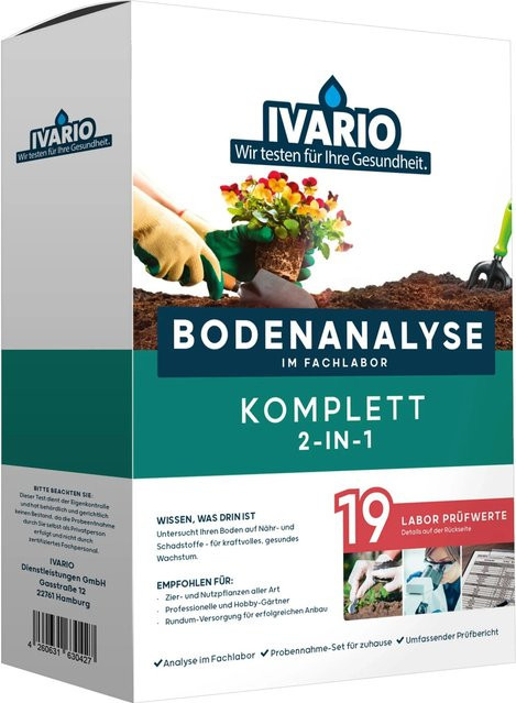 IVARIO Bodenanalyse 2-in-1 Komplettset mit 19 Prüfwerten für den Gemüsegarten in Multicolor - Bild 1