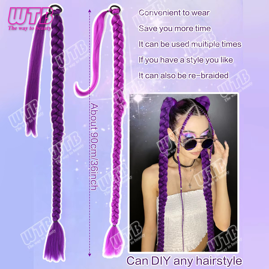 WTB Haar-Pferdeschwanz, synthetisch, lila, 36 Zoll, Damen - Bild 4