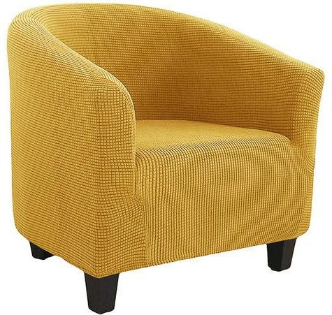 Jacquard-Clubsesselbezug aus Stretch-Polyester in Gelb, schmutzabweisender Couchschutz für dein Wohnzimmer - Bild 1