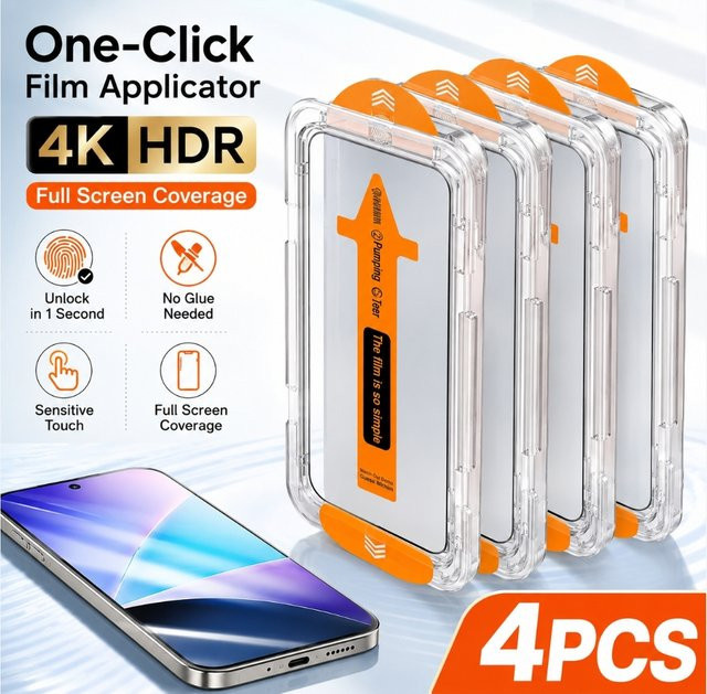 4er-Pack Displayschutzfolie aus Glas für Samsung Galaxy S26 Ultra, S26 Plus, S26, S25, S24, S23, S22, S21, A56, A36, A26, 9H Härtegrad, HD Klar, Transparent - Bild 1