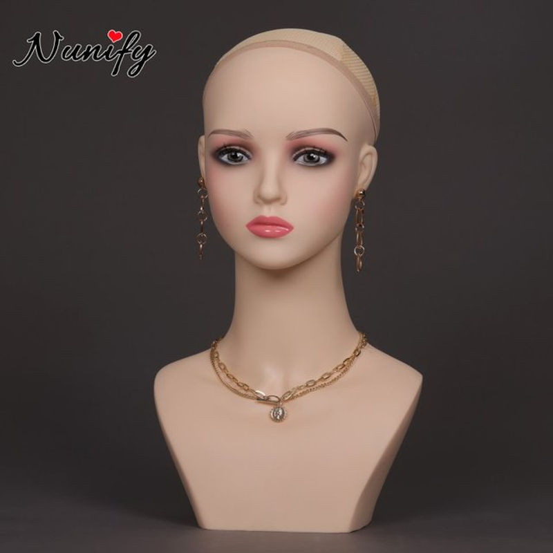 Nunify Mannequin Kopf mit Make-up für Perücken und Schmuck Display in Rosa und Beige - Bild 1