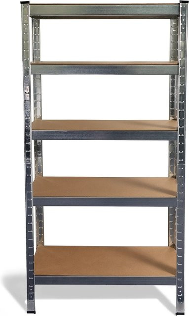 Ondis24 Schwerlast-Steckregal Basti aus verzinktem Metall in Silber, B/H/T: 70 x 149 x 30 cm - Bild 1