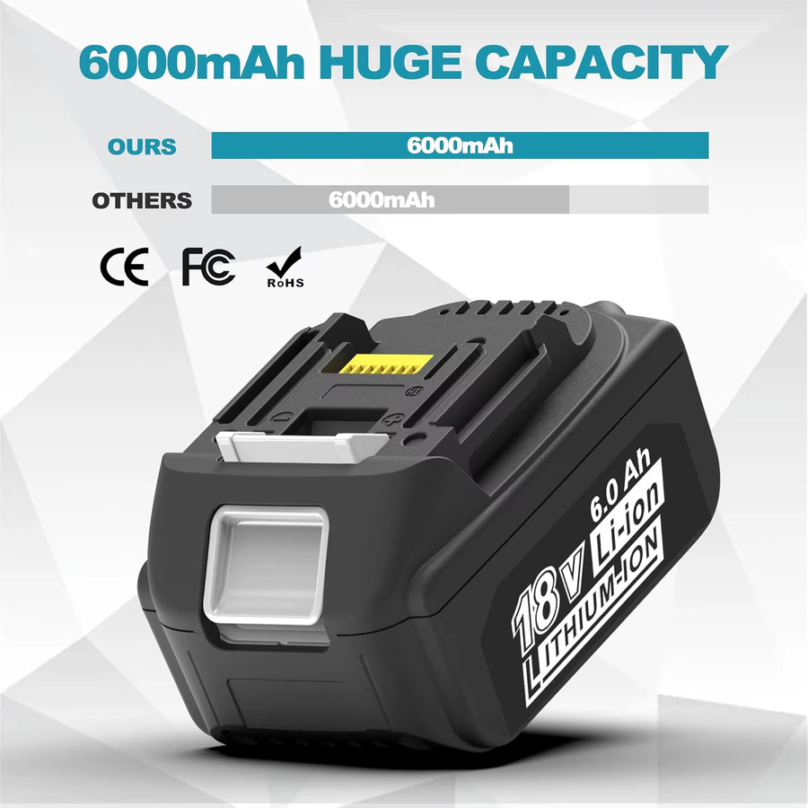 Makita Akku Set 18V mit 6000mAh BL1830 Akku und 6A Ladegerät in Schwarz - Bild 4