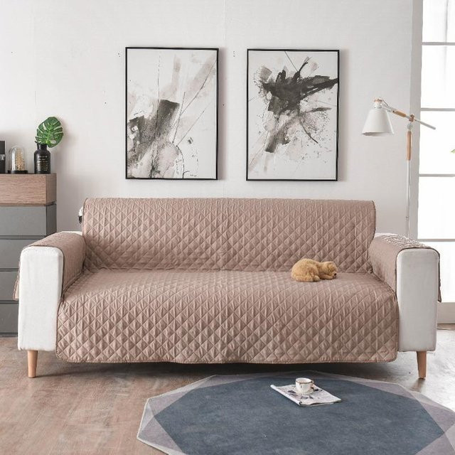 Rutschfester Sofa-Schutzbezug für 1-3 Sitzer, Kratzschutz für Haustiere und Kinder, grau, Breite: 196 cm - Bild 1