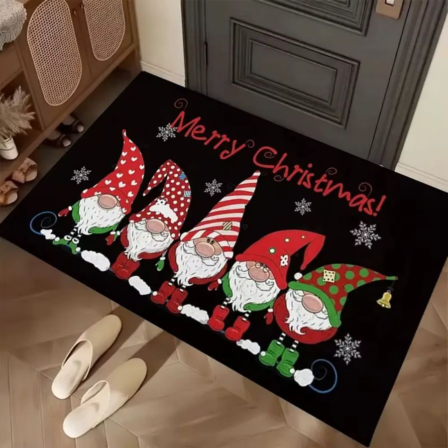 VIKAMA Weihnachts-Badematte multicolor, rutschfeste und saugfähige Badematte für dein Badezimmer - Bild 4