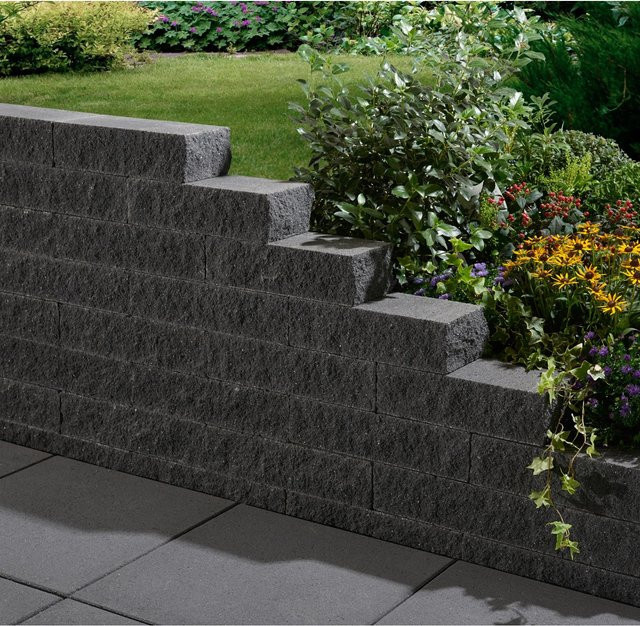 Kann Mauerstein Montania in Graphit, B/T/H: 40 x 15 x 10 cm - Bild 1