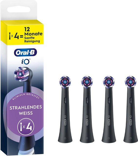 Oral-B iO Strahlendes Weiss Aufsteckbürsten, Schwarz, 4er - Bild 2