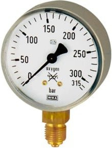 Riegler Manometer silber, G 1/4 radial unten, Messbereich 0 - 400 bar, Durchmesser: 6,3 cm - Bild 1