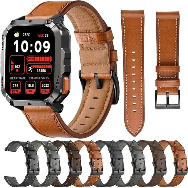 Blackview Uhrenarmband Leder, brown, Unisex - Bild 1