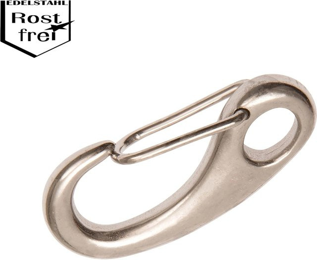 Conacord Karabinerhaken Oval aus rostfreiem V4A-Stahl in Silber, Länge: 70 mm - Bild 1